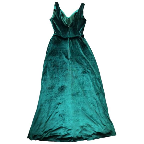 Morilee Women's Emerald Bridesmaids Sleeveless Velvet Maxi Dress Size 6 - Picture 8 of 16